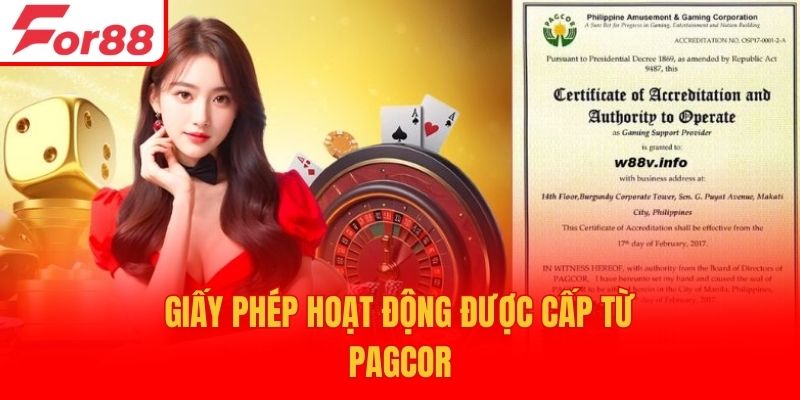 Giấy phép hoạt động được cấp từ Pagcor